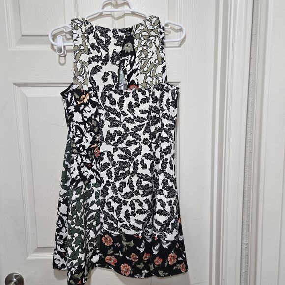 Zara Basic Floral Patchwork A-Line Mini Dress Women’s Small Boho Style - Picture 6 of 13